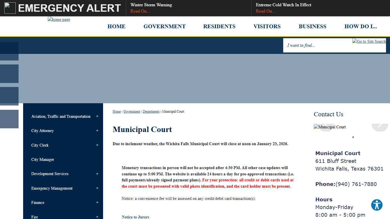 Municipal Court  Wichita Falls, TX - Official Website